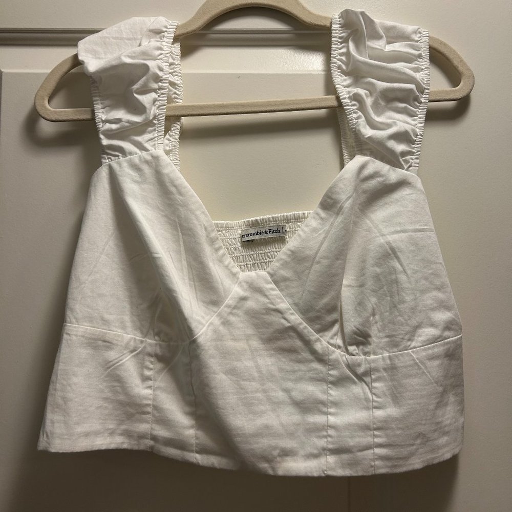 Abercrombie & Fitch - White Puff Cap Sleeve Top